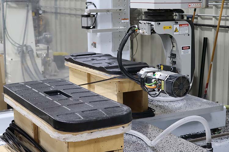 CNC machine cutting new thermoform mold